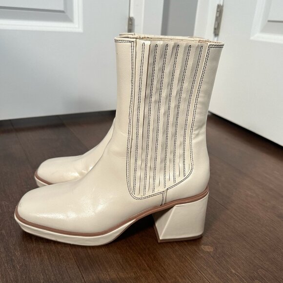 Urban Outfitters Cream Heeled Boots - Picture 4 of 7